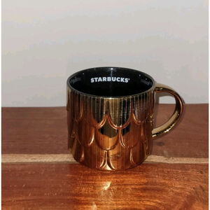 Starbucks 2019 Holiday Mug Ceramic Gold Mermaid Siren Scales EUC